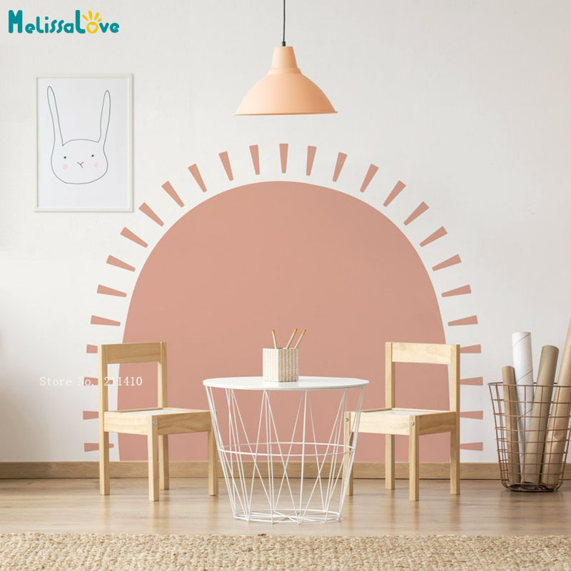 Baby Nursery Wall Stickers - Half Zon Boho Muurstickers Abstract Scandinavische