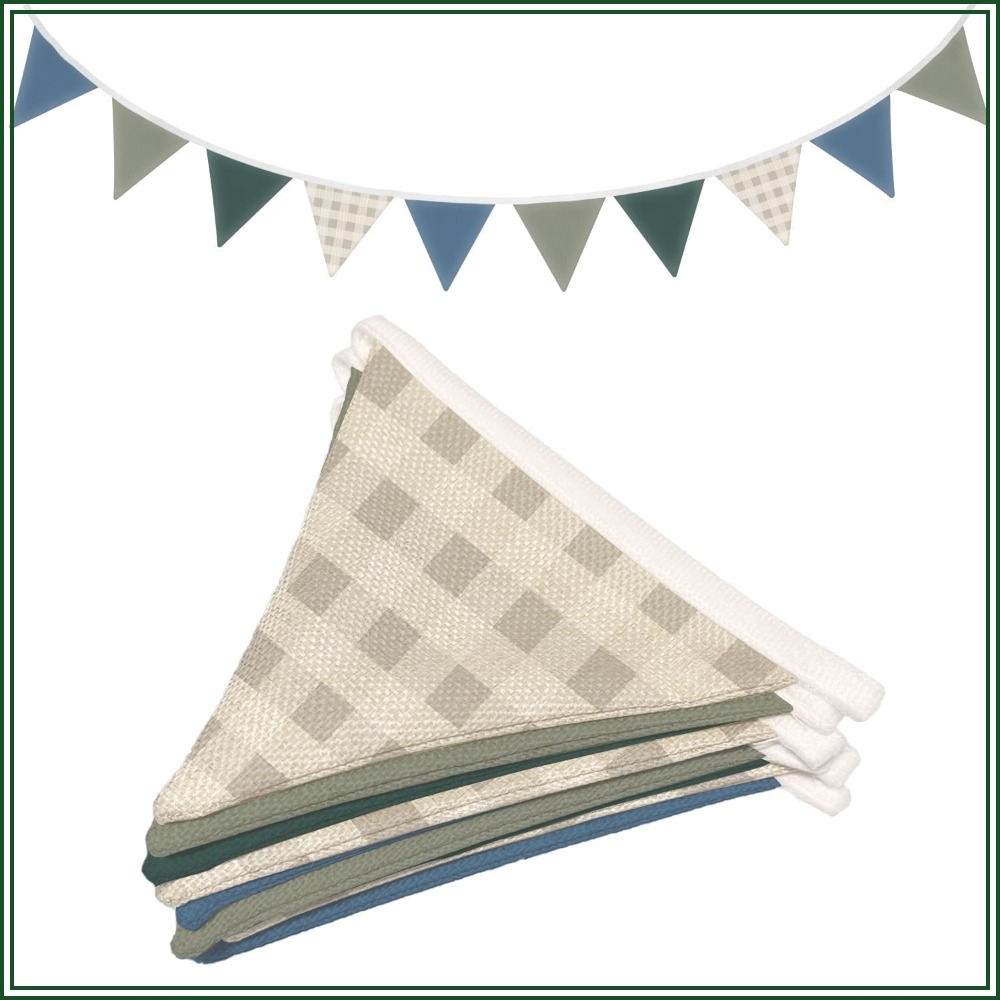 Baby Nursery Garland - 11ft Garland Driehoekige Banners Blauw Grijs