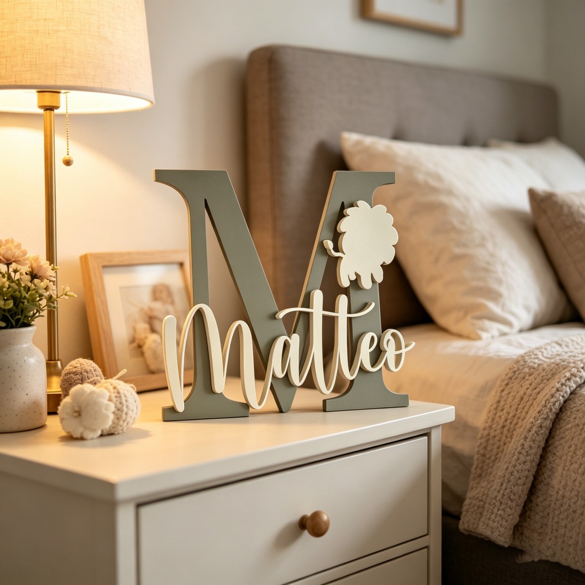 Baby Nursery Kids - 1Pc Aangepaste Leeuw Naam & Initial