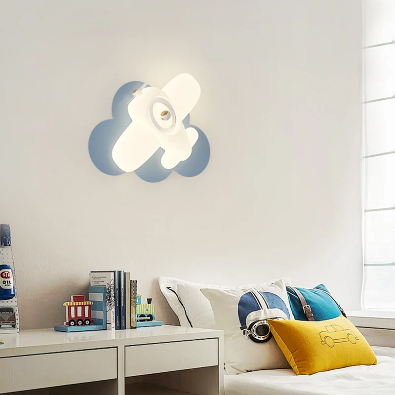 Baby Nursery Yellow Walls - 2025 Romantische Vliegtuig Wandlamp Kinderkamer LED