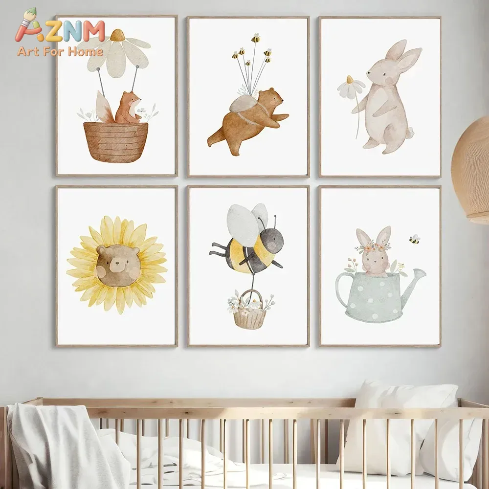 AZNM aquarel beer vos dier can - Baby Nursery Frames recensie en prijs