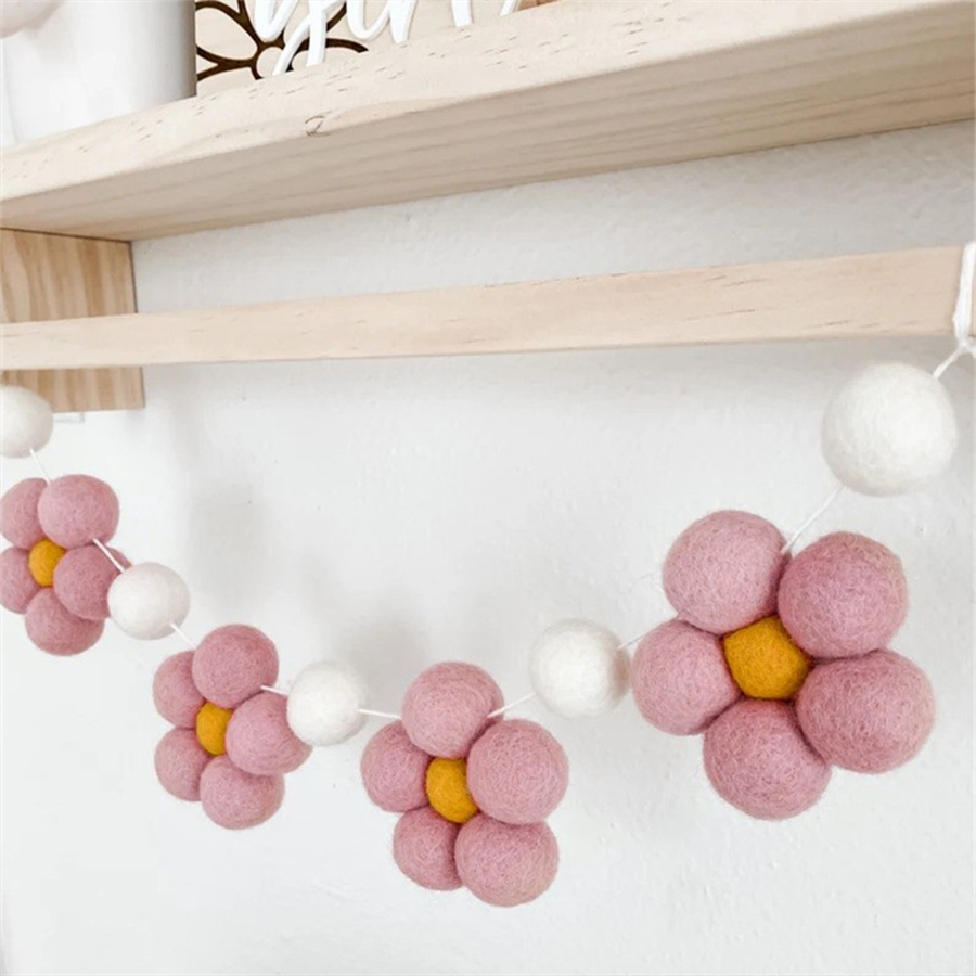 Handgemaakte vilten daisy guir - Baby Nursery Garland recensie en prijs
