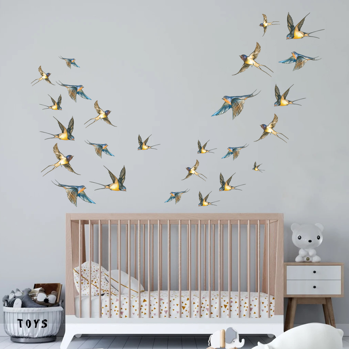 4 Stuks Aquarel Multicolor Vog - Baby Nursery Wall Stickers recensie en prijs