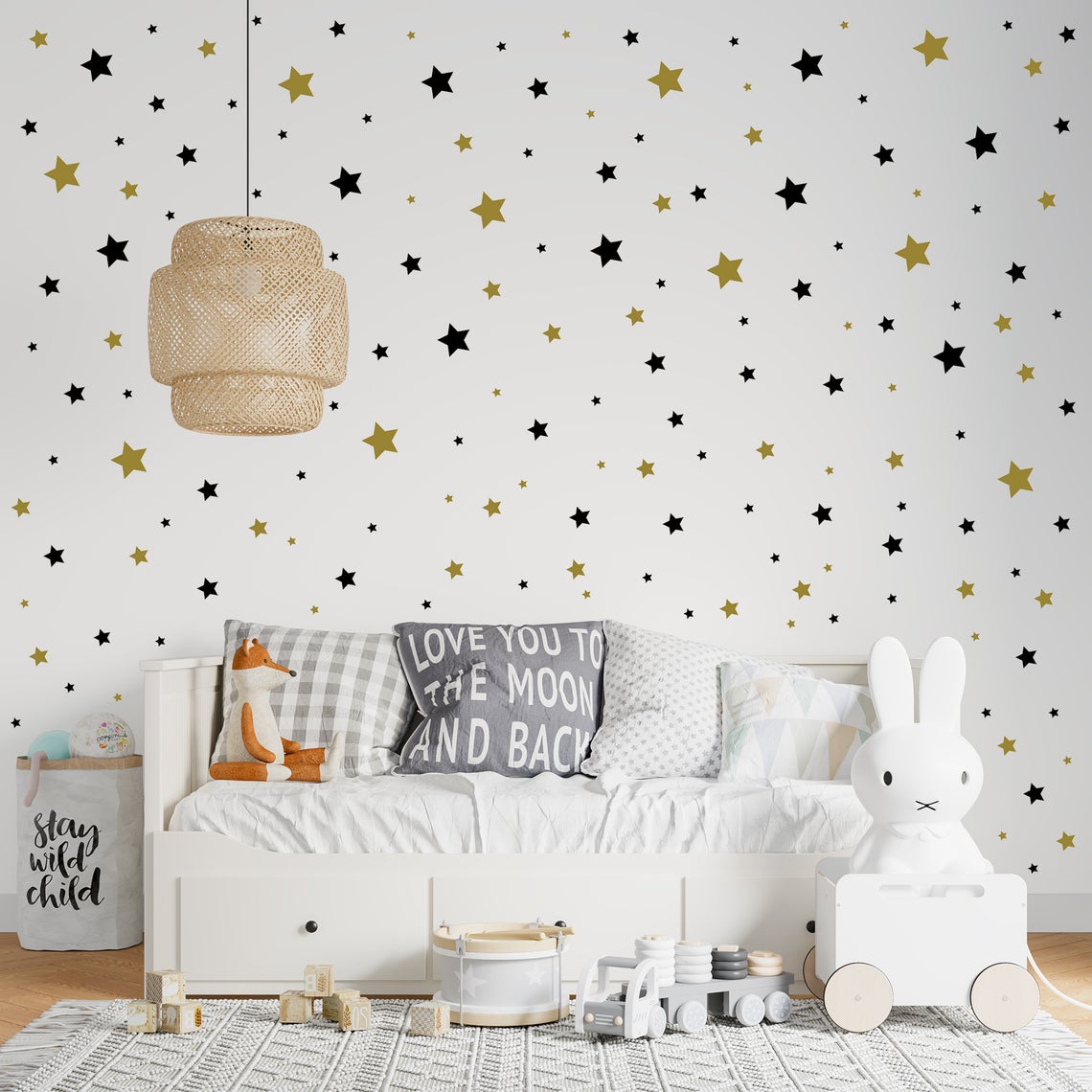 Cartoon 65 stks ster muurstick - Baby Nursery Wall Stickers recensie en prijs