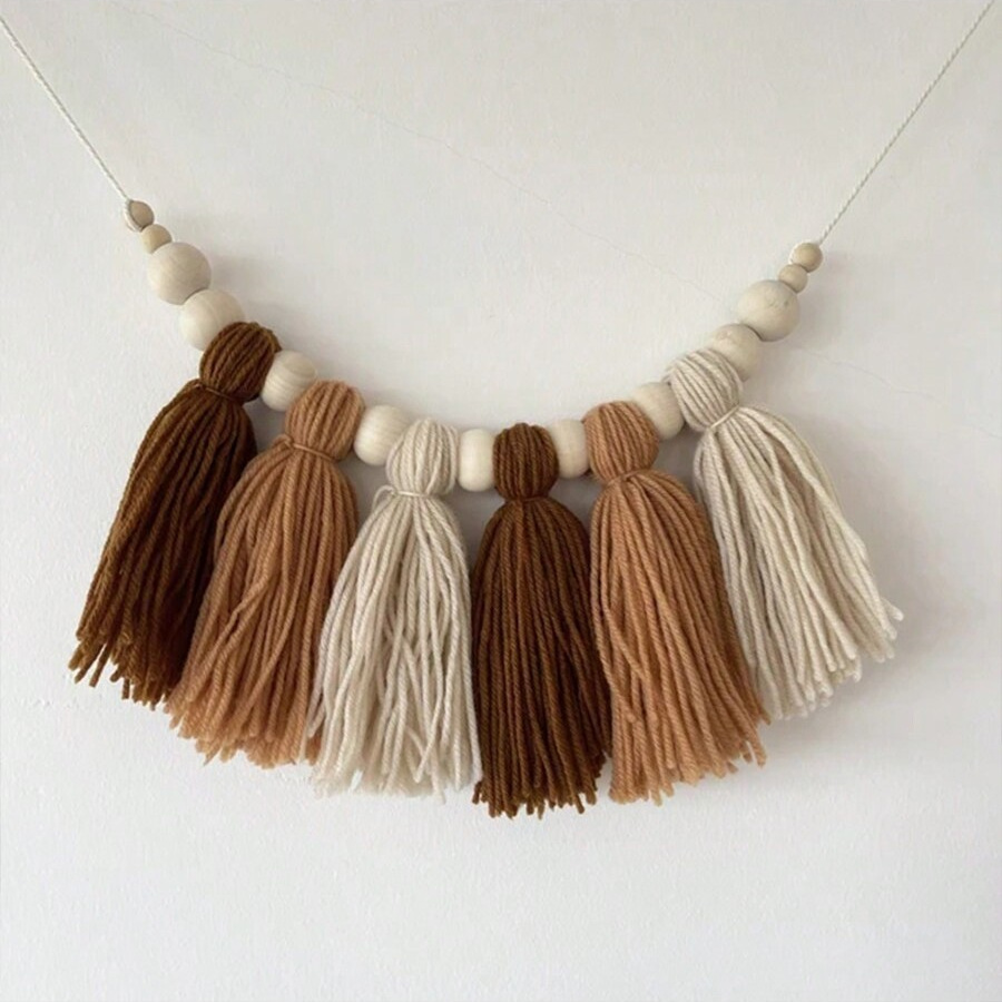 Boho katoenen kwastje slinger  - Baby Nursery Garland recensie en prijs