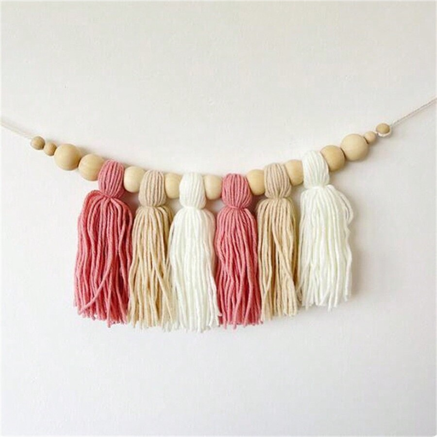 Boho katoenen kwastje slinger  - Baby Nursery Garland recensie en prijs
