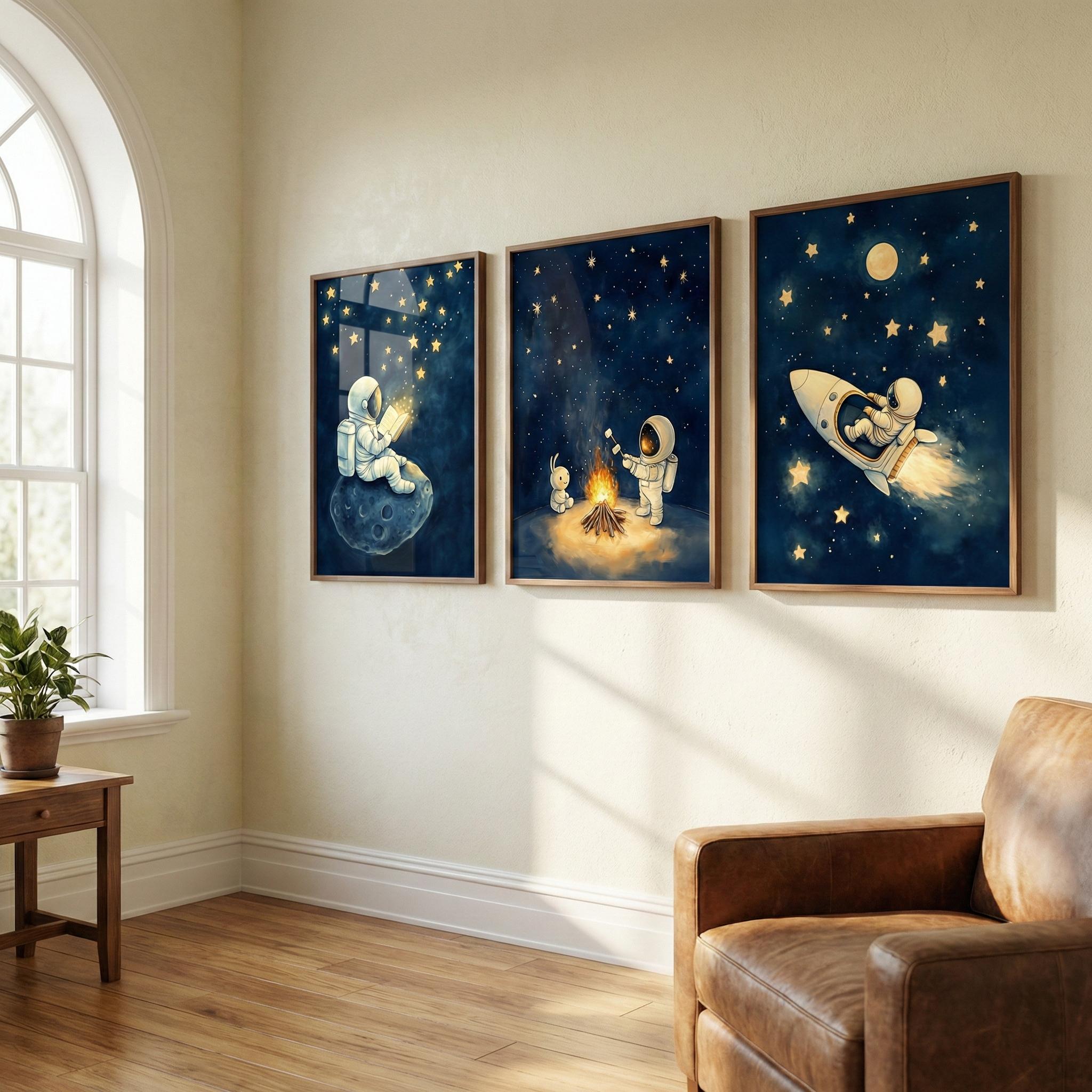 Astronaut Ruimte Wanddecoratie - Baby Nursery Frames recensie en prijs