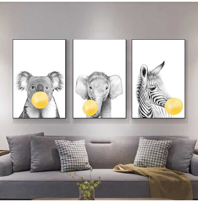 1pc frameloze canvas schilderi - Baby Nursery Yellow Walls recensie en prijs