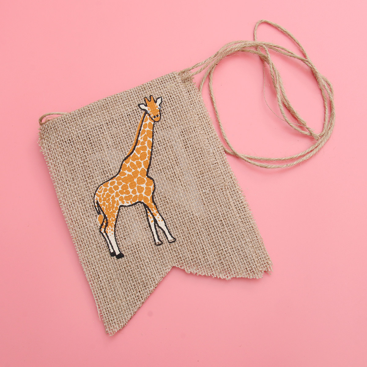 Giraffe linnen banner met prin - Baby Nursery Garland recensie en prijs