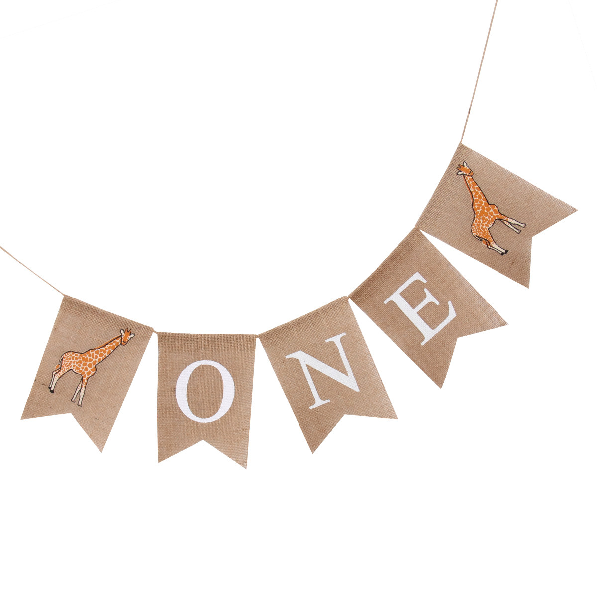 Giraffe linnen banner met prin - Baby Nursery Garland recensie en prijs