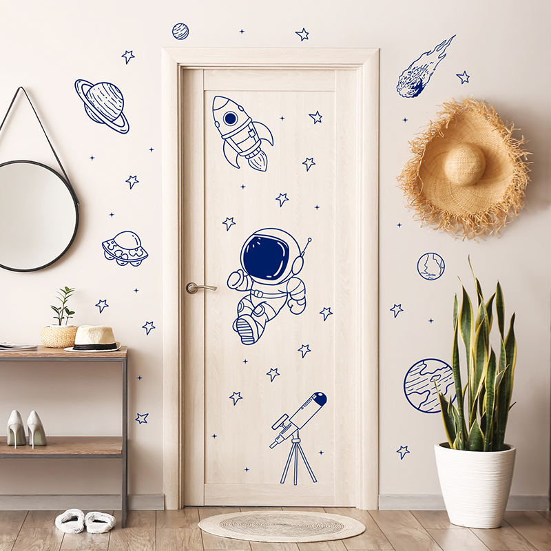 Cartoon Universe Astronaut Pla - Baby Nursery Wall Stickers recensie en prijs