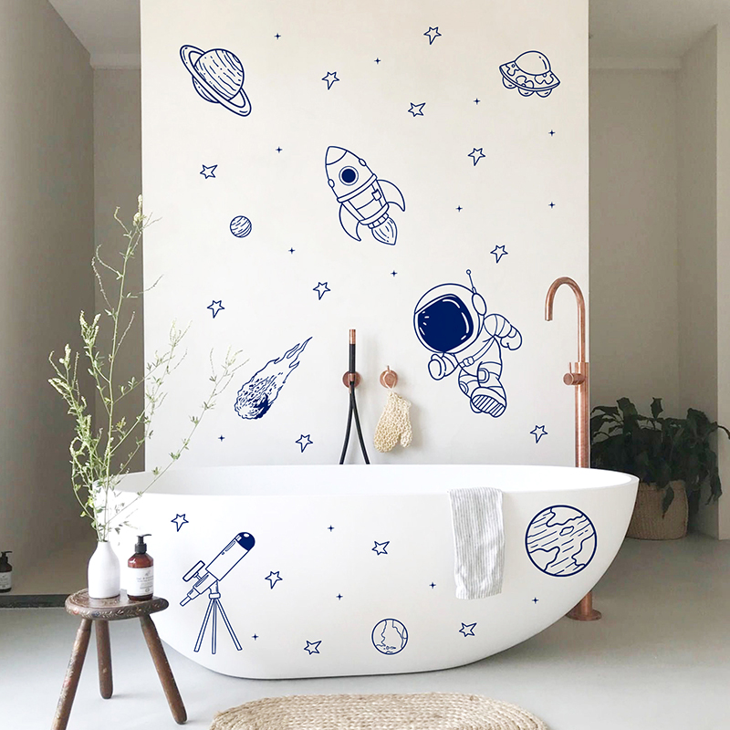 Cartoon Universe Astronaut Pla - Baby Nursery Wall Stickers recensie en prijs