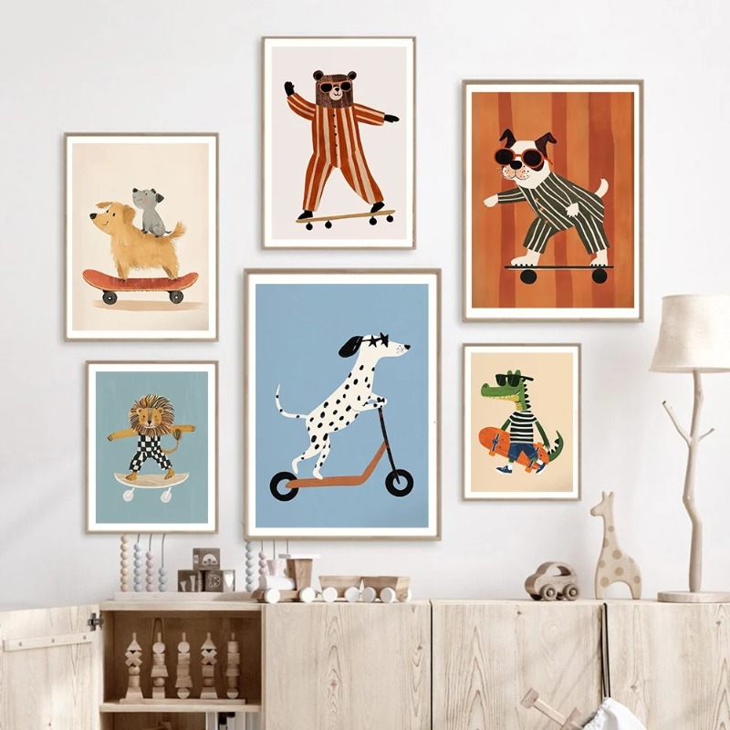 1pc frameloze grappige dieren  - Baby Nursery Kids recensie en prijs