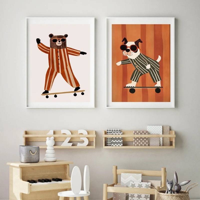 1pc frameloze grappige dieren  - Baby Nursery Kids recensie en prijs
