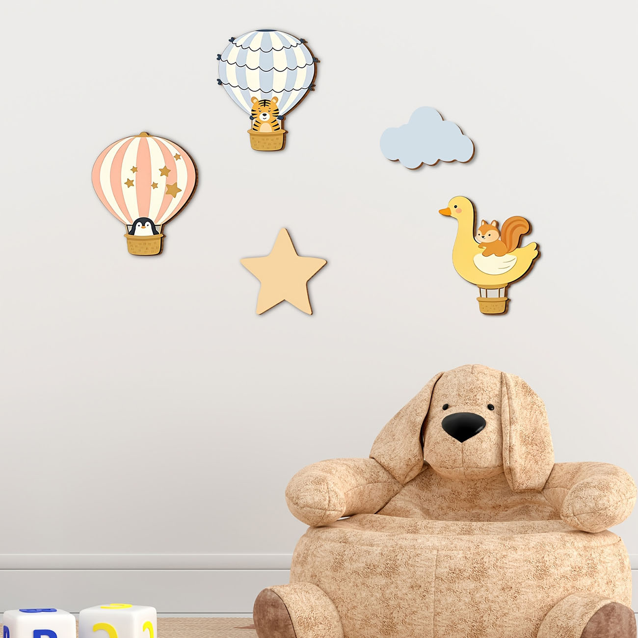 5 stuks dieren heteluchtballon - Baby Nursery Wall Stickers recensie en prijs